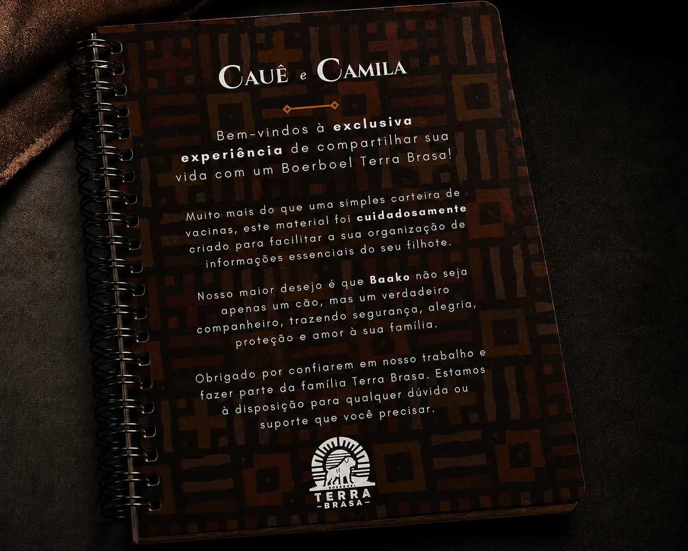 Carta de boas-vindas Terra Brasa